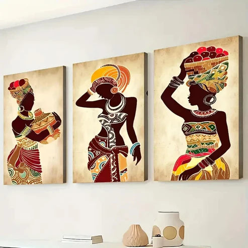3pcs Colorful Abstract Women Beauty Wall Art Set Canvas Unframed - High Quality Print 100% Australian Made Wall Canvas