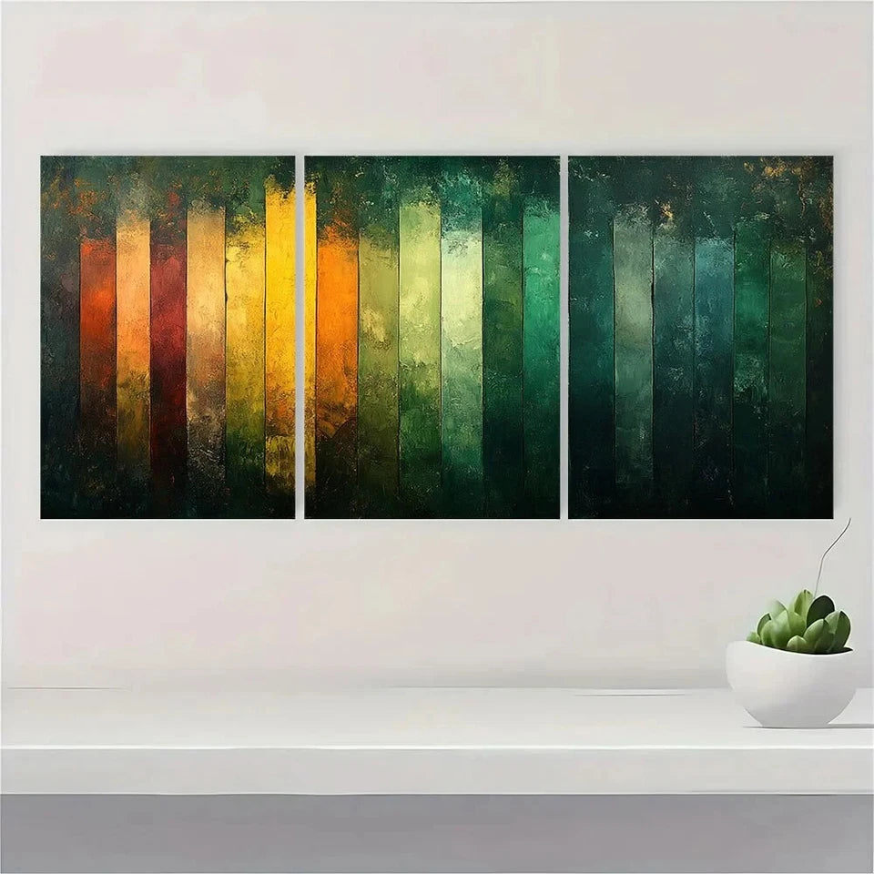 3pcs Abstract Surrealism Painting Metal Print Ready to Hang Art