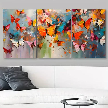 3pcs Colorful Abstract Butterfly Painting Wall Art Set Canvas Framed 60X90cm -  High Quality Print 100% Australian Made Wall Canvas Ready to Hang