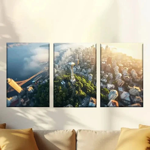 3pcs Stylish And Charming Night View Wall Art Set Canvas Unframed - High Quality Print 100% Australian Made Wall Canvas
