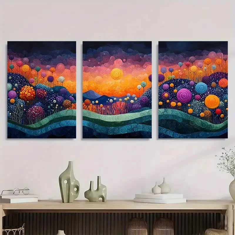 3pcs Vertical Abstract Coral Narrow Perfect Wall Art Set Canvas Framed 40x60cm - High Quality Print 100% Australian Made Wall Canvas Ready to Hang.