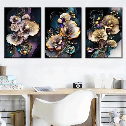3pcs Abstract Wind Flowerc Landscape Perfect Wall Art Set Canvas Framed 40x60cm - High Quality Print 100% Australian Made Wall Canvas Ready to Hang