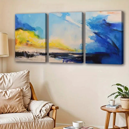 3pcs Colorful Abstract Landscape Modern Perfect Wall Art Set Canvas Framed 40x60cm - High Quality Print 100% Australian Made Wall Canvas Ready to Hang