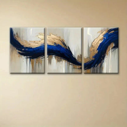 3pcs Contemporary Elegance Oil Painting Metal Print Ready to Hang Art