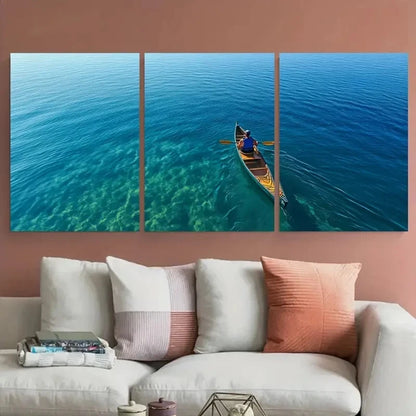 3pcs Great Lakes Erie Travel Décor Perfect Wall Art Set Canvas Framed 40x60cm - High Quality Print 100% Australian Made Wall Canvas Ready to Hang