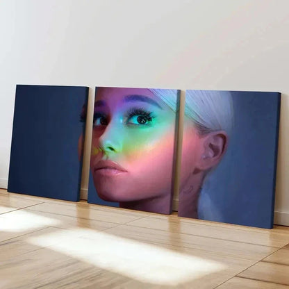 3pcs Famous Singer Ariana Grande Poster Wall Art Set Canvas Framed 40x60cm - High Quality Print 100% Australian Made Wall Canvas Ready to Hang