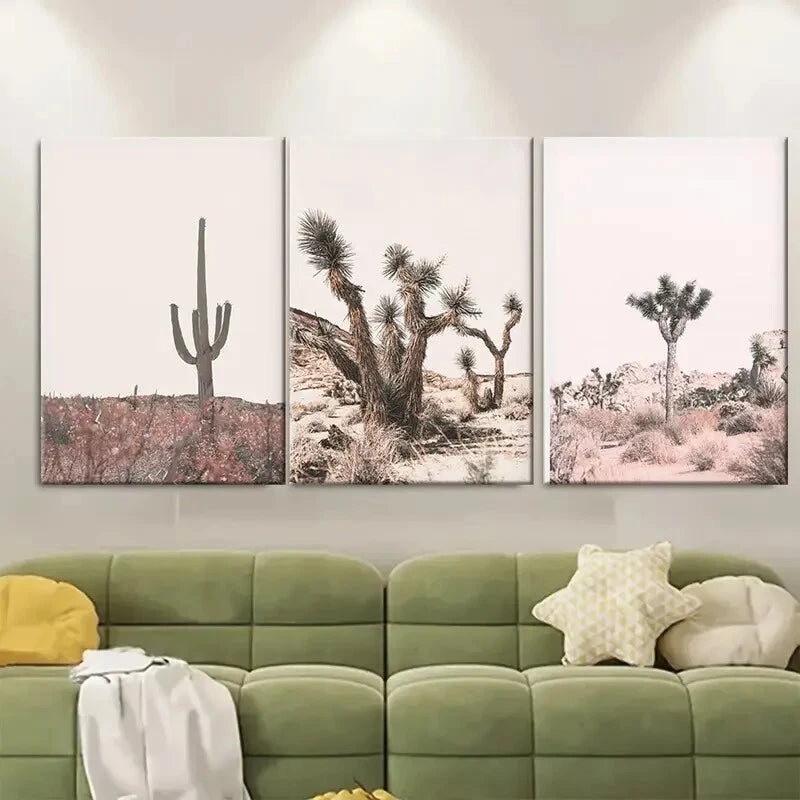 3pcs Cactus Art Print Desert Print Art Tropical Metal Print Ready to Hang Art