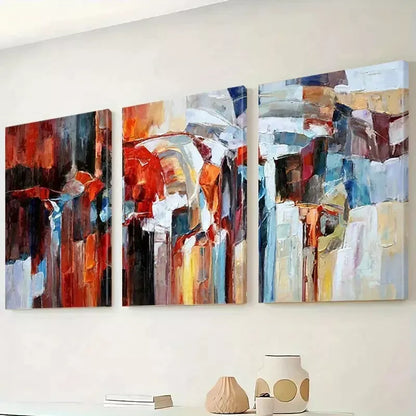 3pcs Colourful Painting Simple Fashion Graffiti Wall Art Set Canvas Framed 50x70cm - High Quality Print 100% Australian Made Wall Canvas Ready to Hang - Bella Home Decor