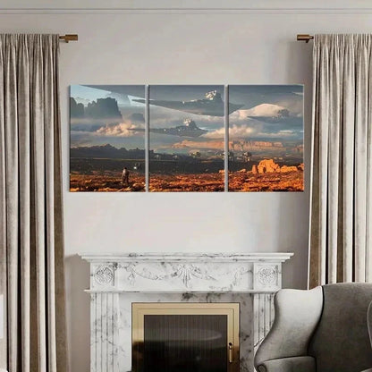 3pcs Classic Science Fiction Movie Wall Art Set Canvas Framed 40x60cm - High Quality Print 100% Australian Made Wall Canvas Ready to Hang