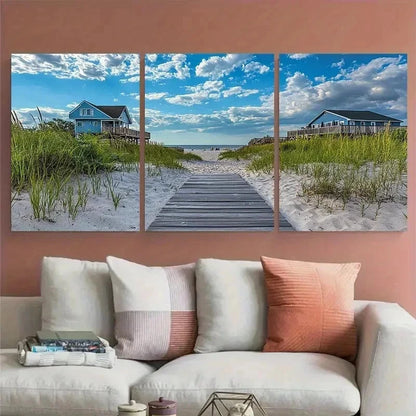 3pcs Mid-Atlantic Jersey Décor Perfect Wall Art Canvas Framed 60x90cm