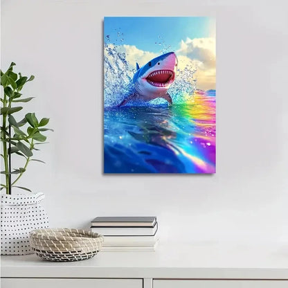 Sunny Savannah with Rainbow Reflections 40x60cm Metal Print Ready to Hang