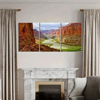 3pcs Grand Canyon & River Nature Landscape Wall Art Set Canvas Framed 40x60cm - High Quality Print 100% Australian Made Wall Canvas Ready to Hang