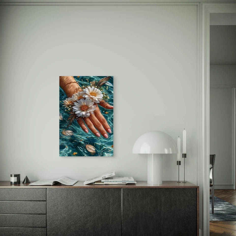 Floral Handpiece 60x90cm Metal Print Ready to Hang