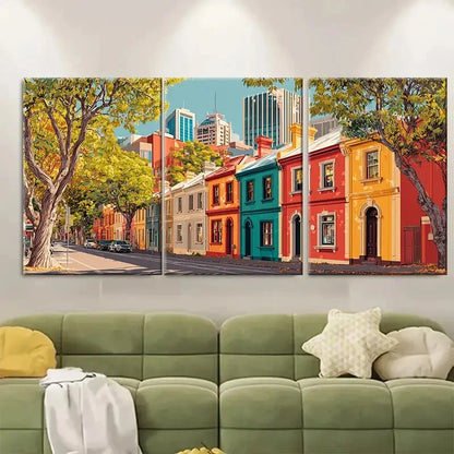 3pcs Perth Cityscape Travel Print Australia Wall Art Set Canvas Framed 60x90cm - High Quality Print 100% Australian Made Wall Canvas Ready to Hang