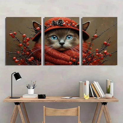 3pcs Fashion Stunning Blue Eyes Metal Print Ready to Hang Art
