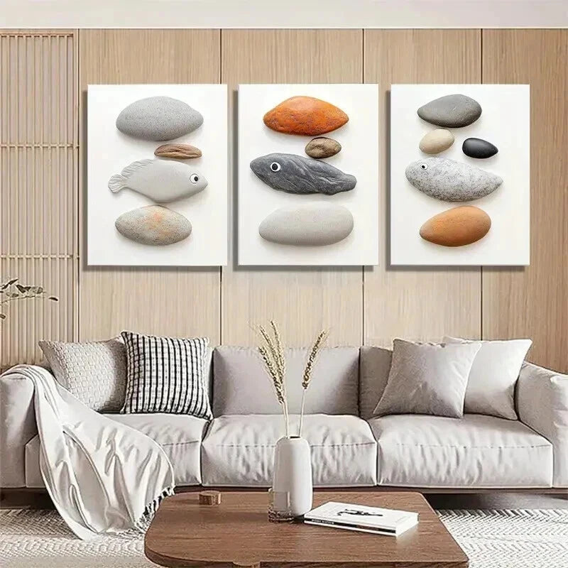 3pcs Design Minimalist Coastal Ocean Perfect Wall Art Set Canvas Framed 40x60cm - High Quality Print 100% Australian Made Wall Canvas Ready to Hang