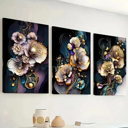 3pcs Abstract Wind Flowerc Landscape Wall Art Set Canvas Unframed - High Quality Print 100% Australian Made Wall Canvas