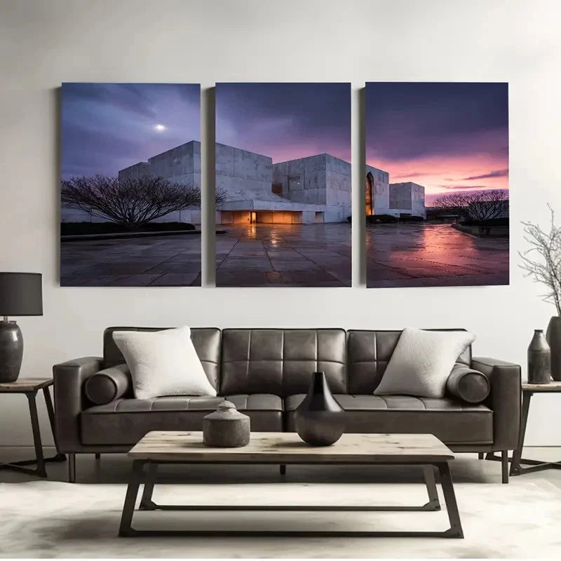 3pcs National Gallery Canberra, Australia Wall Art Set Canvas Framed 60x90cm - High Quality Print 100% Australian Made Wall Canvas Ready to Hang
