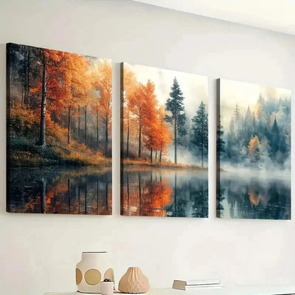 3pcs Natural Forest Landscapes Decoration Wall Art Set Canvas Framed 40x60cm - High Quality Print 100% Australian Made Wall Canvas Ready to Hang