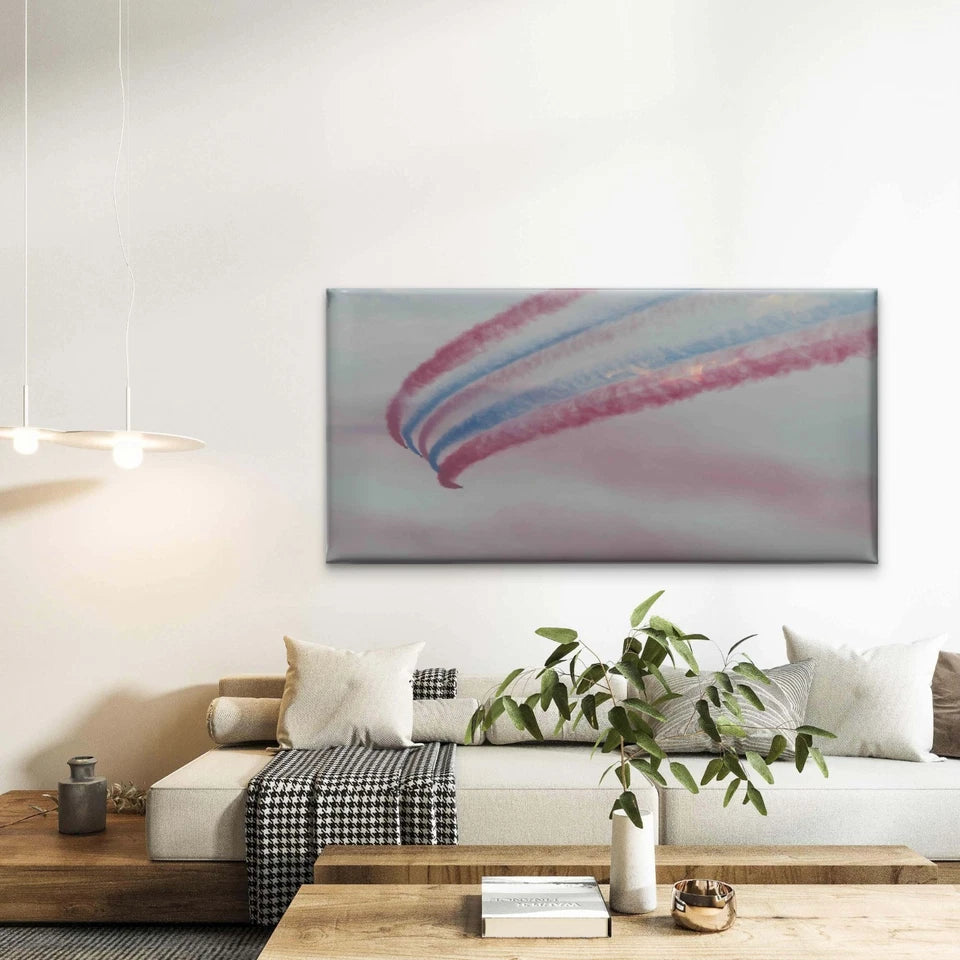 Close Up Of Airplane In Air Wall Art Canvas Office Home Room Framed 120x60cm