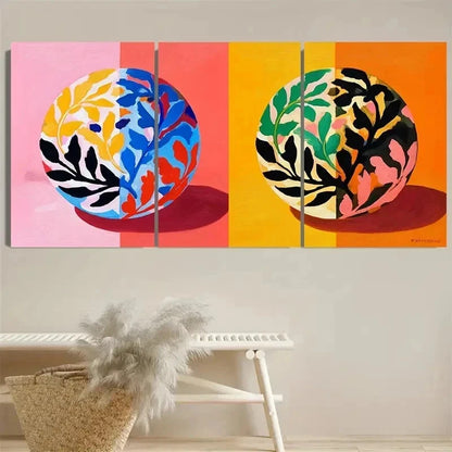 3pcs Matisse Disco Ball Wall Art Set Canvas Framed 60x90cm - High Quality Print 100% Australian Made Wall Canvas Ready to Hang