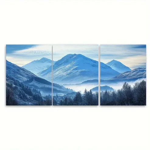 3pcs Nevis and Three Peaks Snowden R Wall Art Set Canvas Unframed – High Quality Print 100% Australian Made Wall Canvas