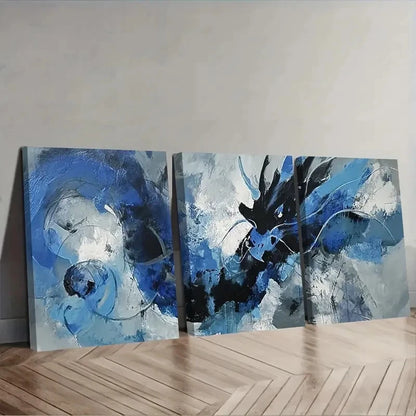 3pcs Abstract Expressionist Painting With Bold Wall Art Set Canvas Framed 50x70cm - High Quality Print 100% Australian Made Wall Canvas Ready to Hang