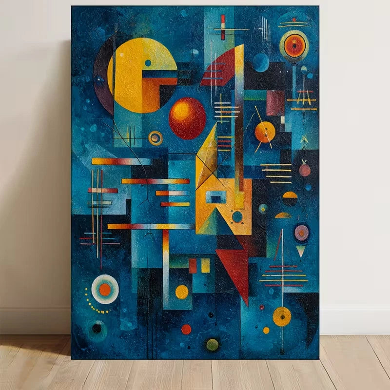 Kandinsky-Inspired Abstract Art 60x90cm Metal Print Ready to Hang