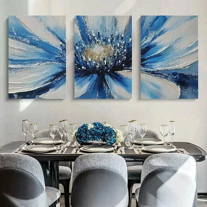 3pcs Elegant Floral Burst Design Decor Wall Art Set Canvas Framed 40x60cm - High Quality Print 100% Australian Made Wall Canvas Ready to Hang