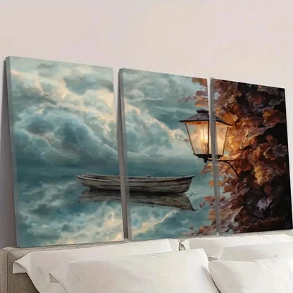 3pcs Simulation Oil Painting Wall Art Set Canvas Framed 50x70cm - High Quality Print 100% Australian Made Wall Canvas Ready to Hang