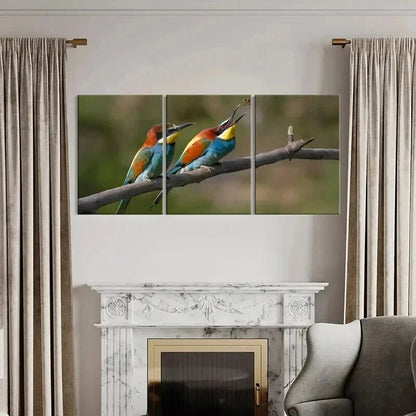 3pcs Bird On A Branch Animal Painting Wall Art Set Canvas Framed 40x60cm - High Quality Print 100% Australian Made Wall Canvas Ready to Hang