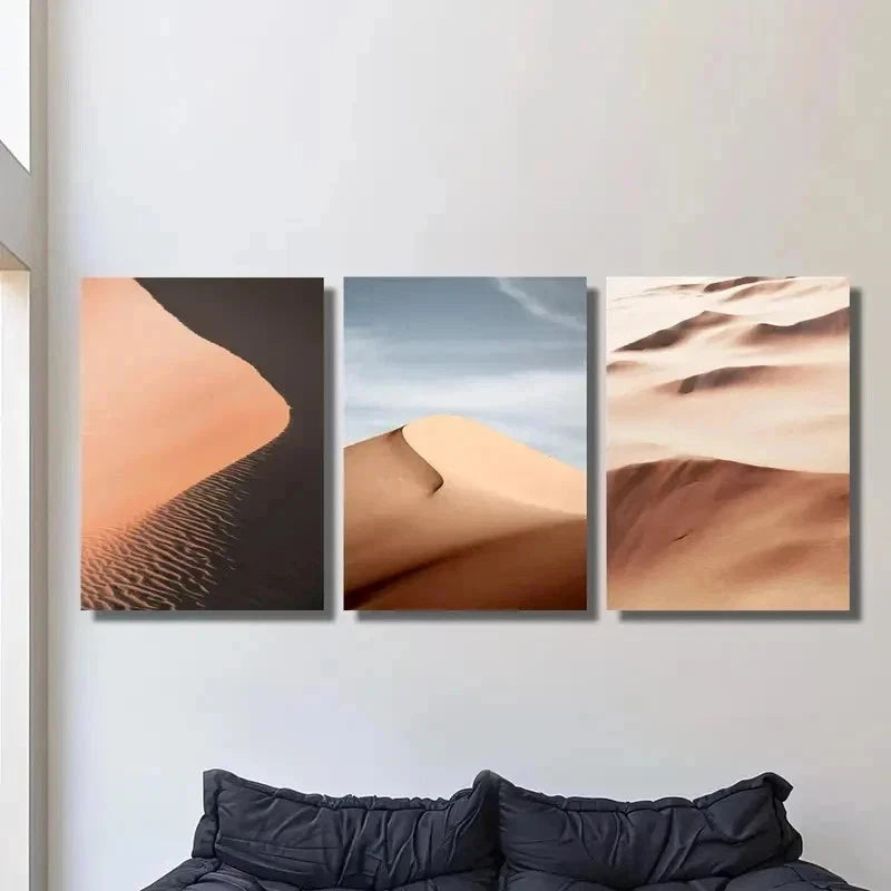 3pcs Namibia Sand Dunes Desert Landscape Perfect Wall Art Set Canvas Framed 40x60cm - High Quality Print 100% Australian Made Wall Canvas Ready to Hang