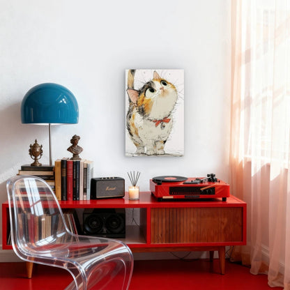 Uplooking Kitten Wonder Metal Print Ready to Hang