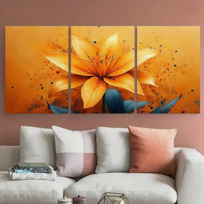 3pcs Abstract Yellow Orange Water Perfect Wall Art Set Canvas Framed 40x60cm - High Quality Print 100% Australian Made Wall Canvas Ready to Hang
