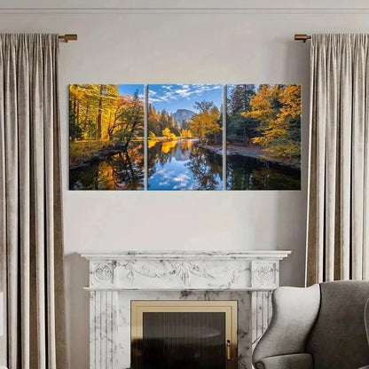 3pcs Forest Woods & Lake Modern Wall Art Set Canvas Framed 40x60cm - High Quality Print 100% Australian Made Wall Canvas Ready to Hang