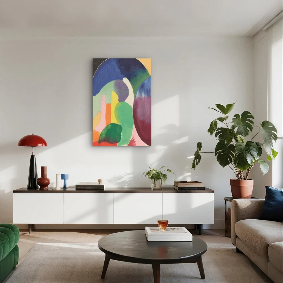 Abstract Colourful Vibrant Shapes 40x60cm Metal Print Ready to Hang