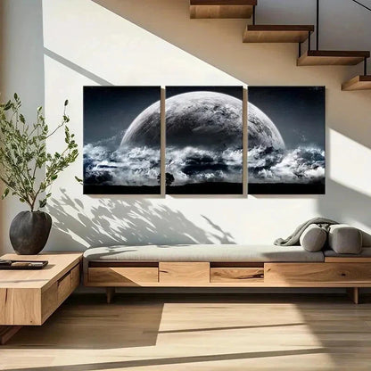 3pcs Fantasy Landscape Night Sky Modern Wall Art Set Canvas Framed 40x60cm - High Quality Print 100% Australian Made Wall Canvas Ready to Hang