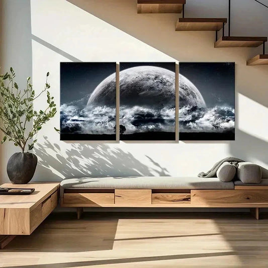 3pcs Fantasy Landscape Night Sky Modern Wall Art Set Canvas Framed 40x60cm - High Quality Print 100% Australian Made Wall Canvas Ready to Hang