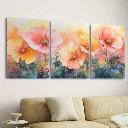 3pcs Serene Blooms Wall Art Set Canvas Framed 40x60cm - High Quality Print 100% Australian Made Wall Canvas Ready to Hang