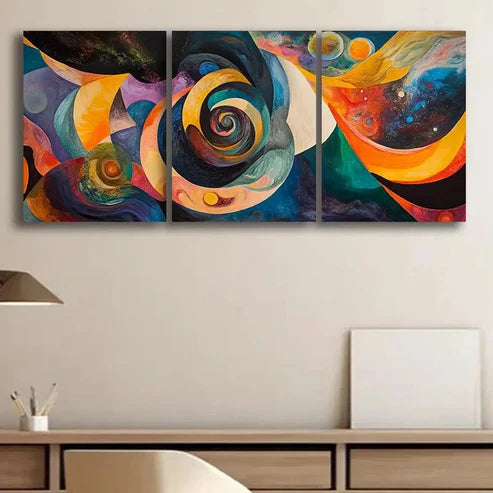3pcs Colorful Abstract Painting Colorful Perfect Wall Art Set Canvas Unframed - High Quality Print 100% Australian Made Wall Canvas