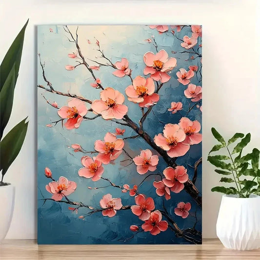 Beautiful Modern Abstract Floral Landscape Painting 40x60cm Metal Print Ready to Hang