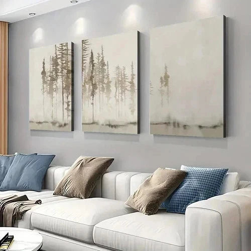 3pcs Abstract Forest Tree Art   Wall Art Set Canvas Framed 40x60cm - High Quality Print 100% Australian Made Wall Canvas Ready to Hang