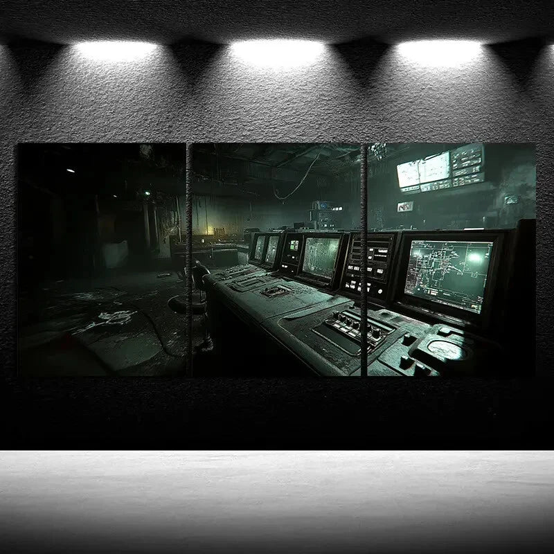 3pcs Featuring a Triptych Mural Design Metal Print Ready to Hang Art