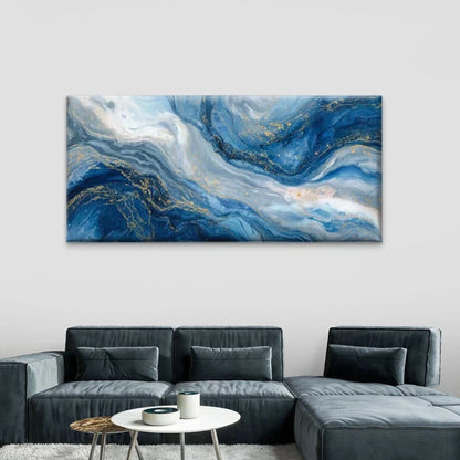 Abstract Marble-like Golden Wall Art Canvas Office Home Room Framed 120x60cm