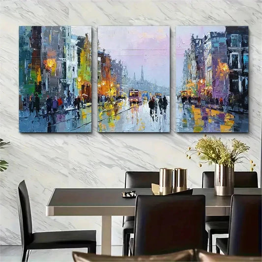 3pcs Illustrated Mountain & Glacier Land Perfect Wall Art Set Canvas Framed 40x60cm - High Quality Print 100% Australian Made Wall Canvas Ready to Hang