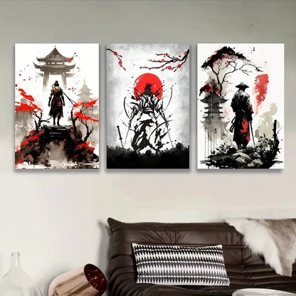 3pcs Japanese Anime Wall Paintings Metal Print Ready to Hang Art