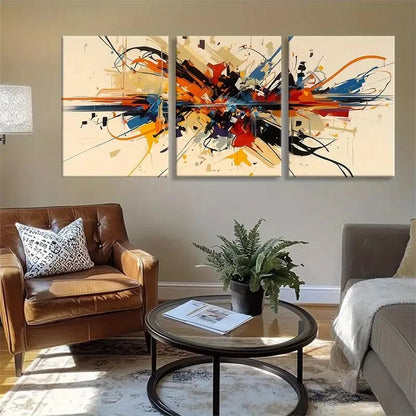 3pcs Explosion of Colors Abstract Perfect Wall Art Set Canvas Framed 40x60cm - High Quality Print 100% Australian Made Wall Canvas Ready to Hang