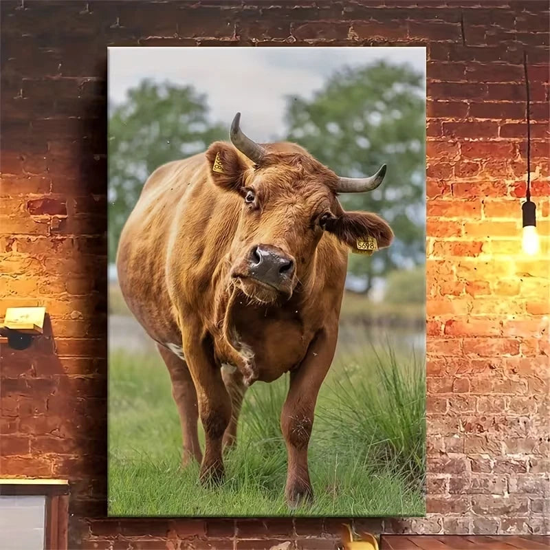 Rustic Ox Traditional French Style 60x90cm Metal Print Ready to Hang