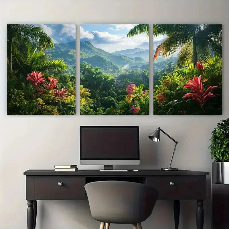 3pcs Botanical Decor North American Perfect Wall Art Set Canvas Framed 60x90cm - High Quality Print 100% Australian Made Wall Canvas Ready to Hang