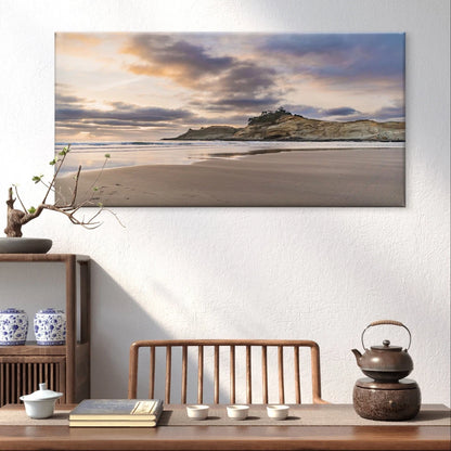 Coastal Sunset Beach Landscape Wall Art Canvas Office Home Framed 120x60cm